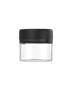 10OZ CR AVIATOR XL CONTAINER WITH LINER & TAMPER EVIDENT (CLEAR CONTAINER WITH BLACK CLOSURE)