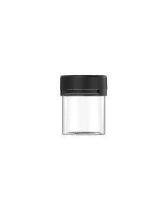 3OZ CR AVIATOR CONTAINER WITH LINER & TAMPER EVIDENT (CLEAR CONTAINER WITH BLACK CLOSURE)