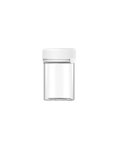 4OZ CR AVIATOR CONTAINER WITH LINER & TAMPER EVIDENT (CLEAR CONTAINER WITH WHITE CLOSURE)