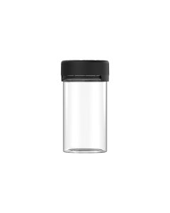 5OZ CR AVIATOR CONTAINER WITH LINER & TAMPER EVIDENT (CLEAR CONTAINER WITH BLACK CLOSURE)