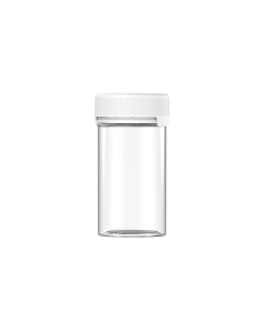 5OZ CR AVIATOR CONTAINER WITH LINER & TAMPER EVIDENT (CLEAR CONTAINER WITH WHITE CLOSURE)