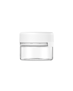 7.5OZ CR AVIATOR XL CONTAINER WITH LINER & TAMPER EVIDENT (CLEAR CONTAINER WITH WHITE CLOSURE)