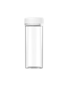 8OZ CR AVIATOR CONTAINER WITH LINER & TAMPER EVIDENT (CLEAR CONTAINER WITH WHITE CLOSURE)