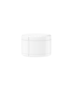 50G/50G DUAL COMPARTMENT CR POUCH CONTAINER (GLOSS WHITE CONTAINER WITH WHITE CLOSURES)