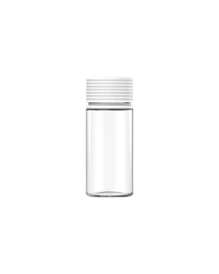 100ML CR SPIRAL BOTTLE WITH TAMPER EVIDENT (CLEAR BOTTLE WITH WHITE CLOSURE)