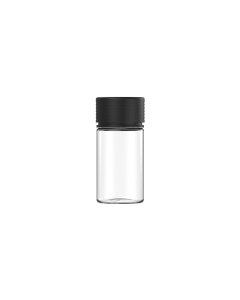 60ML CR MINI SPIRAL BOTTLE WITH LINER & TAMPER EVIDENT (CLEAR BOTTLE WITH BLACK CLOSURE)