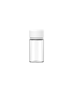 60ML CR MINI SPIRAL BOTTLE WITH LINER & TAMPER EVIDENT (CLEAR BOTTLE WITH WHITE CLOSURE)
