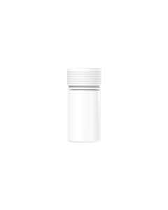60ML CR MINI SPIRAL BOTTLE WITH LINER & TAMPER EVIDENT (WHITE BOTTLE WITH WHITE CLOSURE)