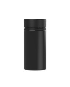 10OZ CR WIDE MOUTH SPIRAL CONTAINER WITH LINER & TAMPER EVIDENT (BLACK CONTAINER WITH BLACK CLOSURE)