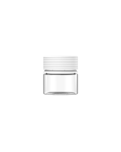 2OZ CR SPIRAL CONTAINER WITH LINER & TAMPER EVIDENT (CLEAR CONTAINER WITH WHITE CLOSURE)