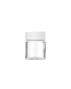 2OZ CR THICK-WALL SPIRAL WITH LINER & TAMPER EVIDENT (CLEAR CONTAINER WITH WHITE CLOSURE)