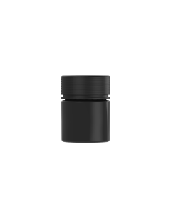 2OZ CR THICK-WALL SPIRAL WITH LINER & TAMPER EVIDENT (BLACK CONTAINER WITH BLACK CLOSURE)