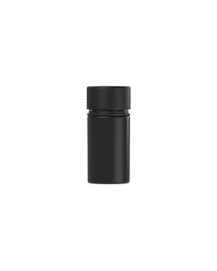 30ML CR MINI THICK-WALL SPIRAL CONTAINER WITH LINER & TAMPER EVIDENT (BLACK CONTAINER WITH BLACK CLOSURE)