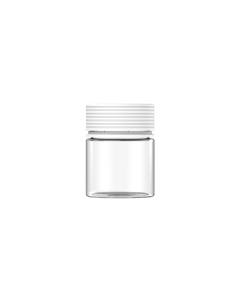 3OZ CR SPIRAL CONTAINER WITH LINER & TAMPER EVIDENT (CLEAR CONTAINER WITH WHITE CLOSURE)