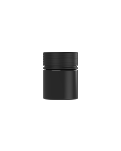 3OZ CR SPIRAL CONTAINER WITH LINER & TAMPER EVIDENT (BLACK CONTAINER WITH BLACK CLOSURE)