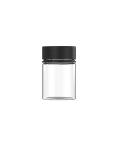 4OZ CR SPIRAL CONTAINER WITH LINER & TAMPER EVIDENT (CLEAR CONTAINER WITH BLACK CLOSURE)