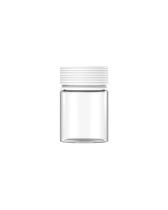 4OZ CR SPIRAL CONTAINER WITH LINER & TAMPER EVIDENT (CLEAR CONTAINER WITH WHITE CLOSURE)