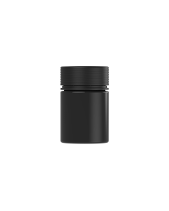 4OZ CR SPIRAL CONTAINER WITH LINER & TAMPER EVIDENT (BLACK CONTAINER WITH BLACK CLOSURE)