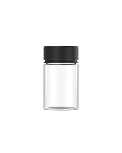 5OZ CR SPIRAL CONTAINER WITH LINER & TAMPER EVIDENT (CLEAR CONTAINER WITH BLACK CLOSURE)