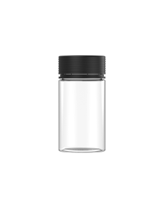 6OZ CR SPIRAL CONTAINER WITH LINER & TAMPER EVIDENT (CLEAR CONTAINER WITH BLACK CLOSURE)