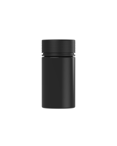 6OZ CR SPIRAL CONTAINER WITH LINER & TAMPER EVIDENT (BLACK CONTAINER WITH BLACK CLOSURE)
