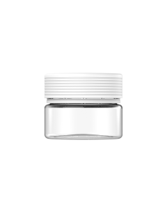 7.5OZ CR SPIRAL XL CONTAINER WITH LINER & TAMPER EVIDENT (CLEAR CONTAINER WITH WHITE CLOSURE)