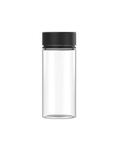 8OZ CR SPIRAL CONTAINER WITH LINER & TAMPER EVIDENT (CLEAR CONTAINER WITH BLACK CLOSURE)