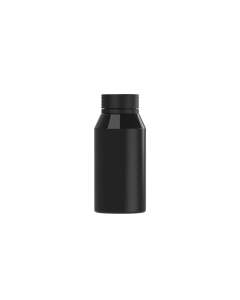 100ML MINI SPIRAL SHOT BOTTLE WITH TAMPER EVIDENT(BLACK BOTTLE WITH BLACK CLOSURE)