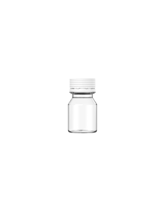 30ML STUBBY SPIRAL SHOT BOTTLE WITH TAMPER EVIDENT(CLEAR BOTTLE WITH WHITE CLOSURE)