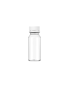 60ML SPIRAL SHOT BOTTLE WITH TAMPER EVIDENT(CLEAR  BOTTLE WITH WHITE CLOSURE)