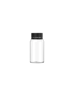 60ML MINI SPIRAL SHOT BOTTLE WITH TAMPER EVIDENT(CLEAR BOTTLE WITH BLACK CLOSURE)