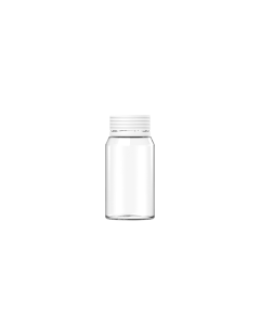 60ML MINI SPIRAL SHOT BOTTLE WITH TAMPER EVIDENT(CLEAR BOTTLE WITH WHITE CLOSURE)