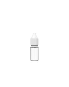 10ML CR UNICORN BOTTLE WITH TAMPER EVIDENT (CLEAR BOTTLE WITH WHITE CLOSURE)