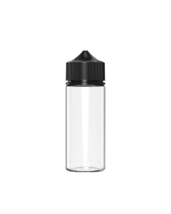 120ML CR UNICORN BOTTLE WITH TAMPER EVIDENT (CLEAR BOTTLE WITH BLACK CLOSURE)