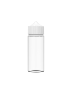 120ML CR UNICORN BOTTLE WITH TAMPER EVIDENT (CLEAR BOTTLE WITH WHITE CLOSURE)