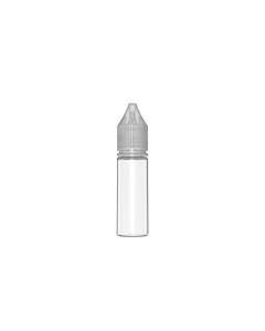 15ML CR REDUCER UNICORN BOTTLE WITH TAMPER EVIDENT (CLEAR BOTTLE WITH CLEAR CLOSURE)
