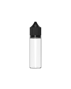 50ML CR UNICORN BOTTLE WITH TAMPER EVIDENT (CLEAR BOTTLE WITH BLACK CLOSURE)