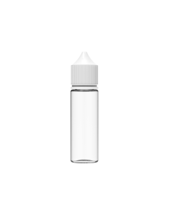 50ML CR UNICORN BOTTLE WITH TAMPER EVIDENT (CLEAR BOTTLE WITH WHITE CLOSURE)