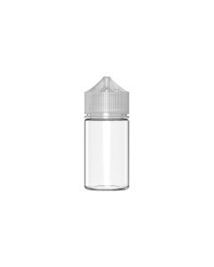 60ML CR MINI UNICORN BOTTLE WITH TAMPER EVIDENT (CLEAR BOTTLE WITH CLEAR CLOSURE)