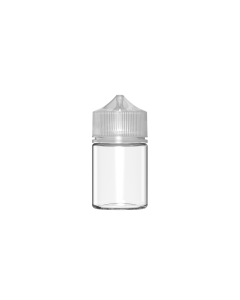 60ML CR STUBBY UNICORN BOTTLE WITH TAMPER EVIDENT (CLEAR BOTTLE WITH CLEAR CLOSURE)