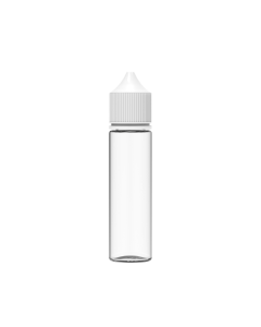 60ML CR UNICORN BOTTLE WITH TAMPER EVIDENT (CLEAR BOTTLE WITH WHITE CLOSURE)